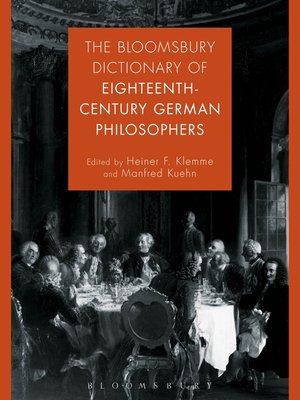 cover image of The Bloomsbury Dictionary of Eighteenth-Century German Philosophers